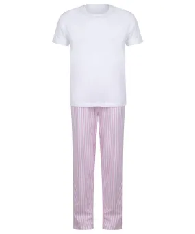 White/Pink/White Stripe - Kids long pyjamas