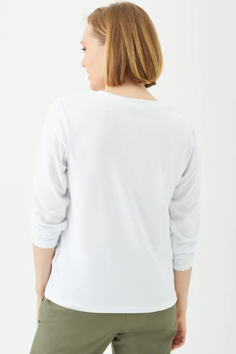 Women's Bamboo Cotton Long-Sleeve Henley Tee-All Sales Final