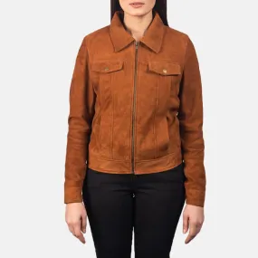 Womens Tan Suede Leather Jacket