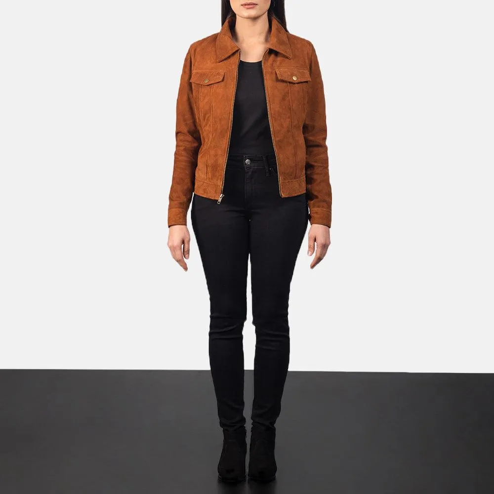 Womens Tan Suede Leather Jacket