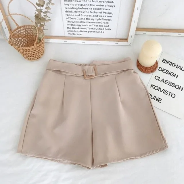 Yeknu Women Summer High Waist Shorts Ladies Beading Ruffle Casual Shorts Pantalones Cortos De Mujer